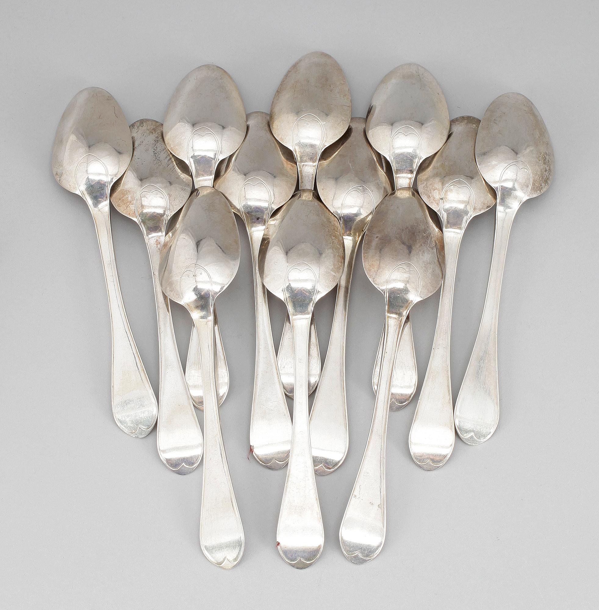 SKEDAR, silver, 12 st, "Svensk rund", Gabriel Dahlberg, Lund, 1872. Total vikt: 400 gram.