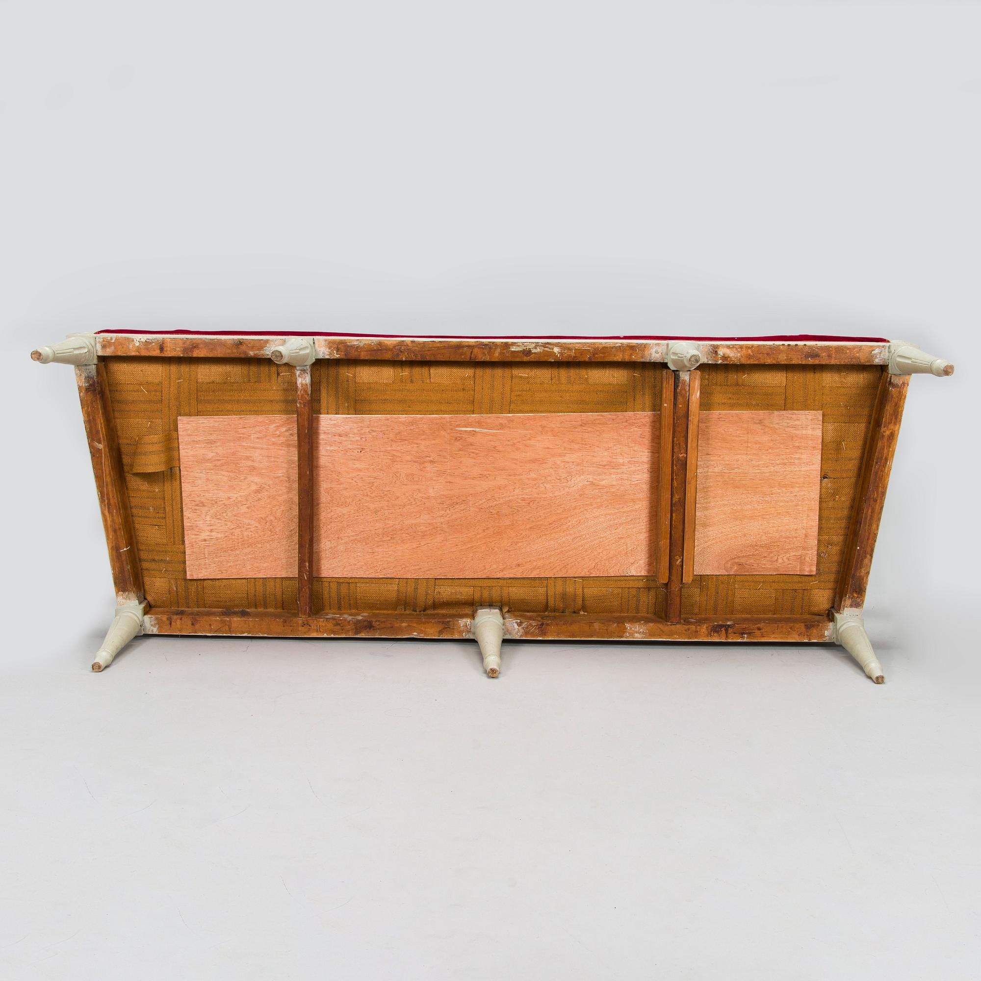 A Swedish Gustavian sofa, late 18th century.