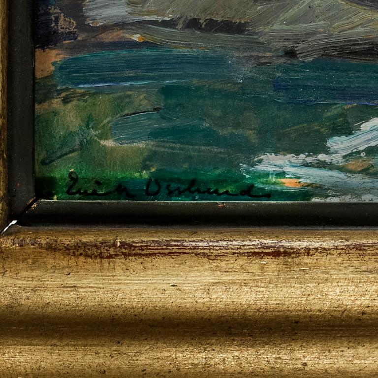ERIK OSSLUND, olja på smörpapper, signerad.