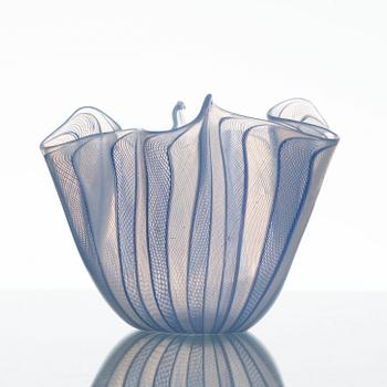 NÄSDUKSSKÅL, glas, Venini, Murano, Italien, 1900-talets andra hälft.