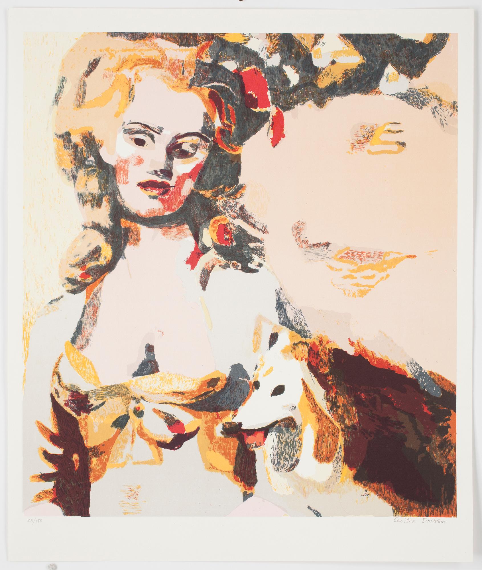CECILIA SIKSTRÖM, färglitografi, signerad och numrerad 28/190.