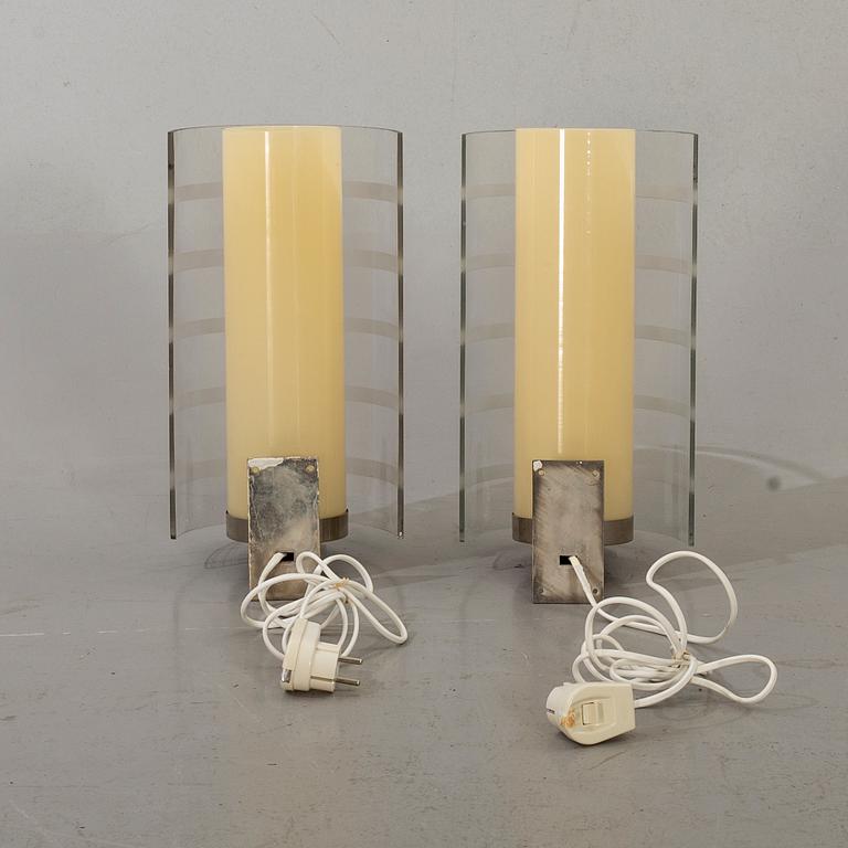 A pair of Swedish Art Deco wall lamps.