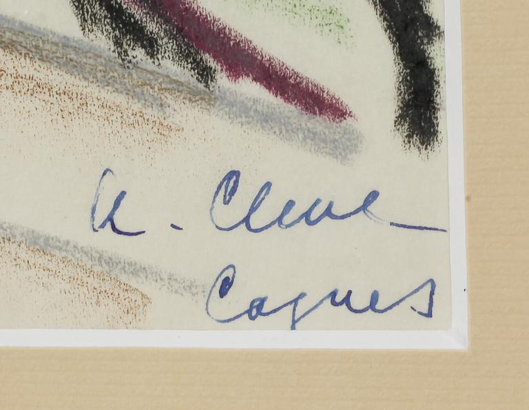 AGNES CLEVE, pastell, signerad, Cagnes.