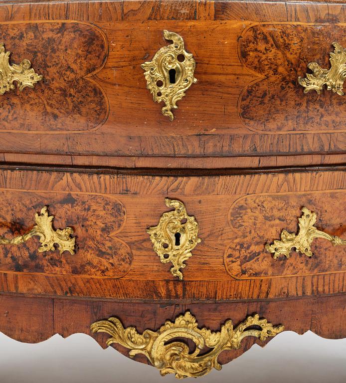 A Swedish rococo parquetry commode attributed to J. Sjölin (master in Köping and Kungsör 1767-85).