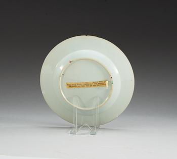 TALLRIK, kompaniporslin. Qing dynastin, Qianlong (1736-95).