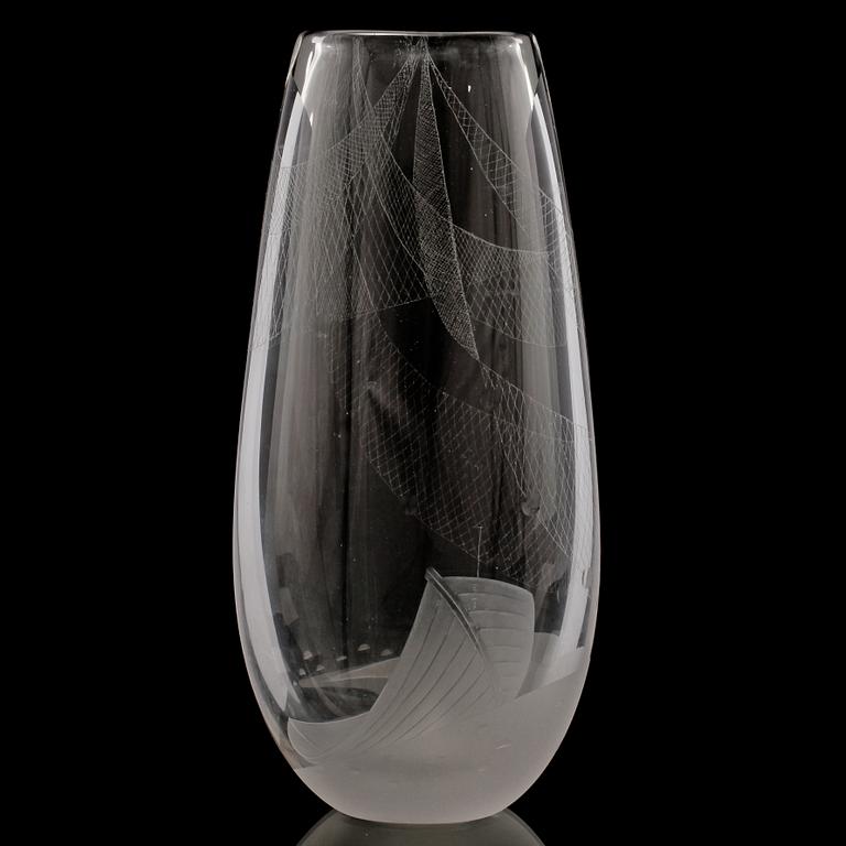 VAS, glas, Vicke Lindstrand, Kosta, 1950-tal.