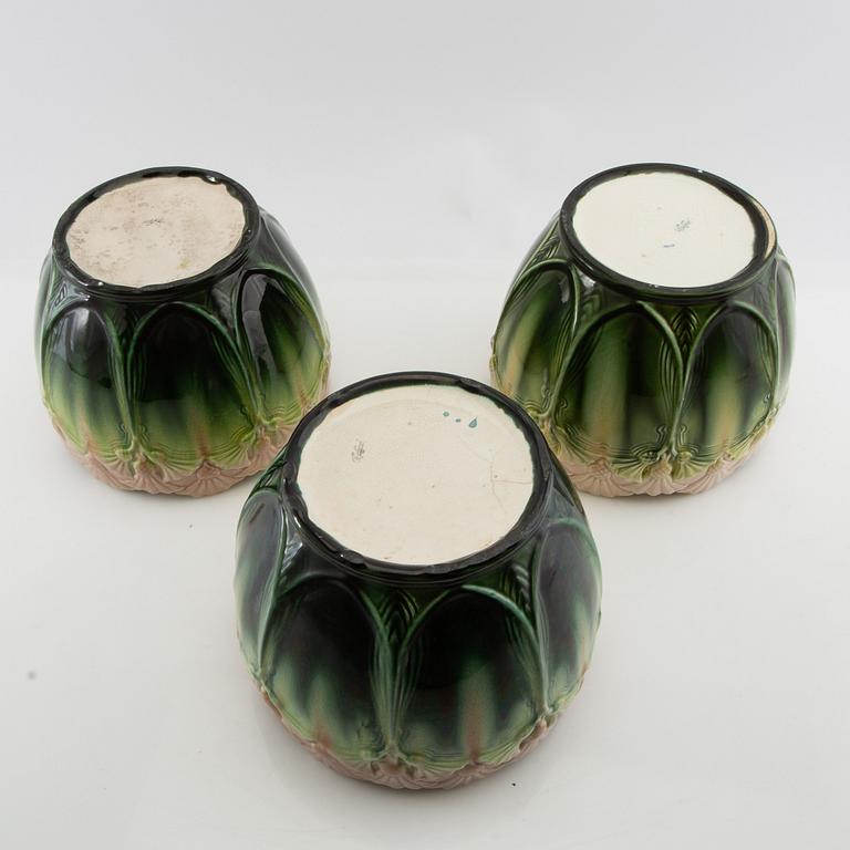 Outer covers 3 pcs Jugend, Rörstrand early 20th century stoneware.