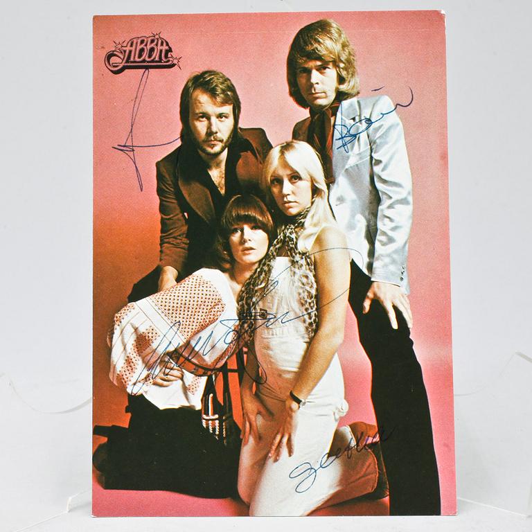 ABBA, autografkort, signerat.