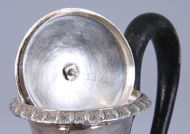 KAFFEKANNA, silver, empire, Gustaf Möllenborg, Stockholm, 1828.