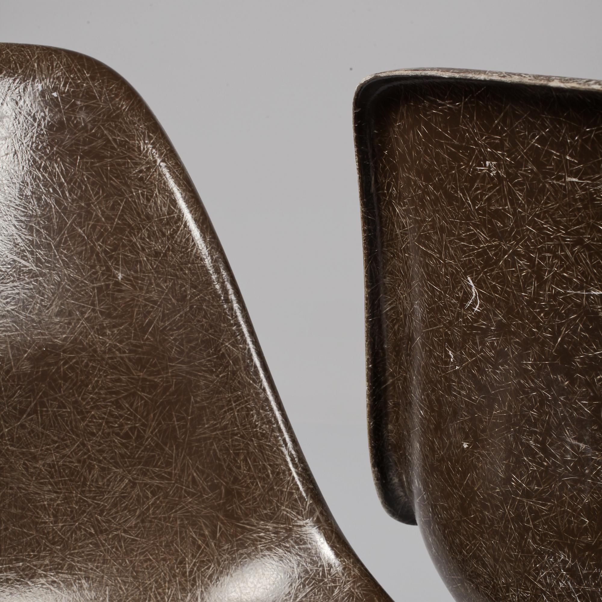 STOLAR, 6 st, "Plastic chair", Charles och Ray Eames, Vitra/Herman Miller, 1900-talets andra hälft.