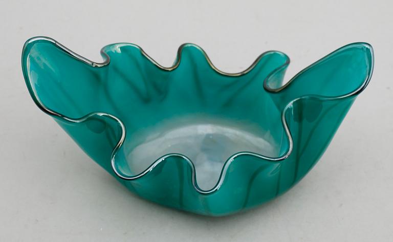 NÄSDUKSSKÅL, glas, Venini, Murano, Italien, sign.