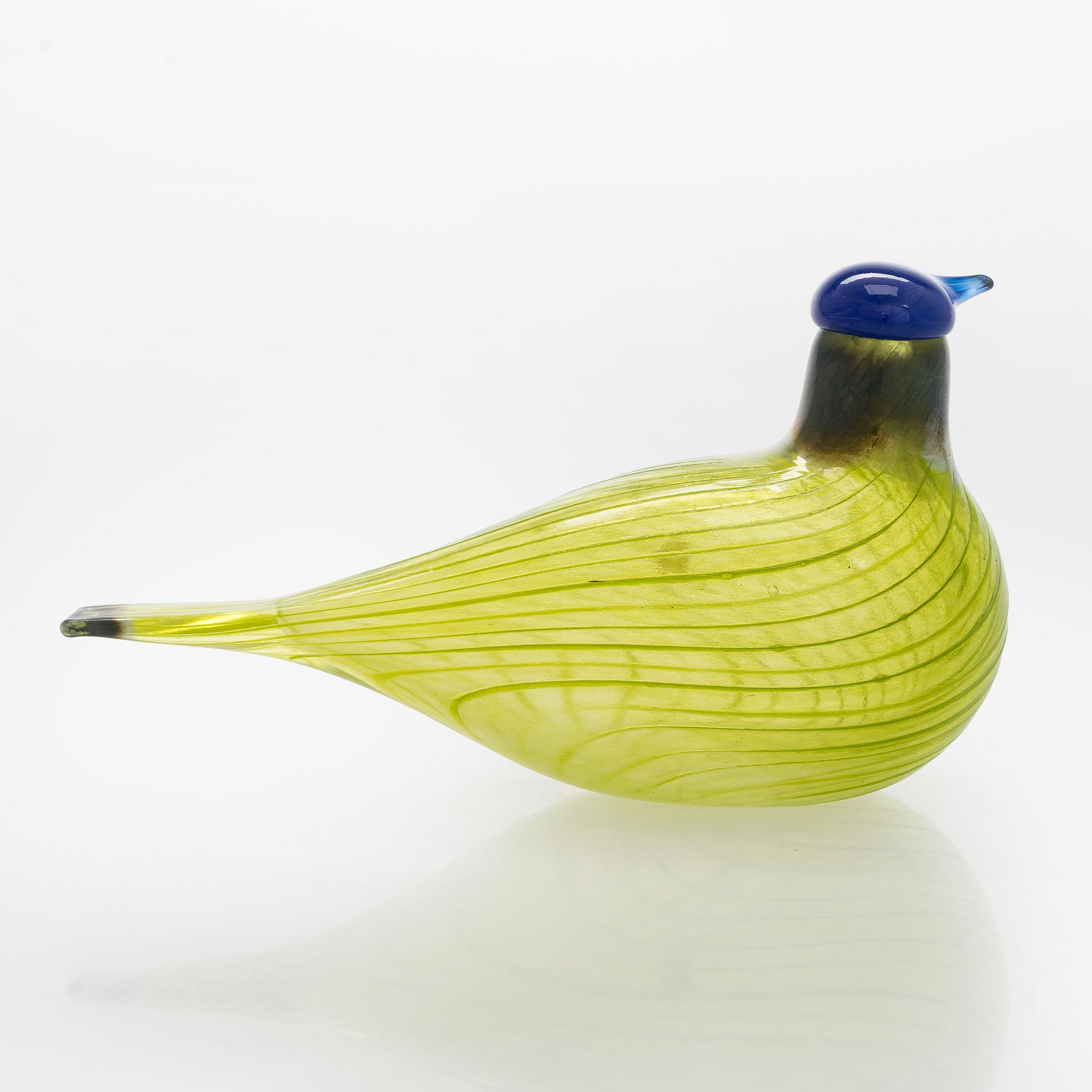 Oiva Toikka, glasfågel, "Mek bird" signerad O. Toikka Nuutajärvi.