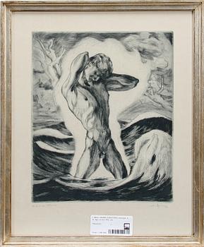 OKÄND KONSTNÄR, etsningar, 4 st, sign, en dat 1942.