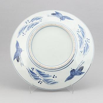 A blue and white Japanese serving dish, 20th Century.