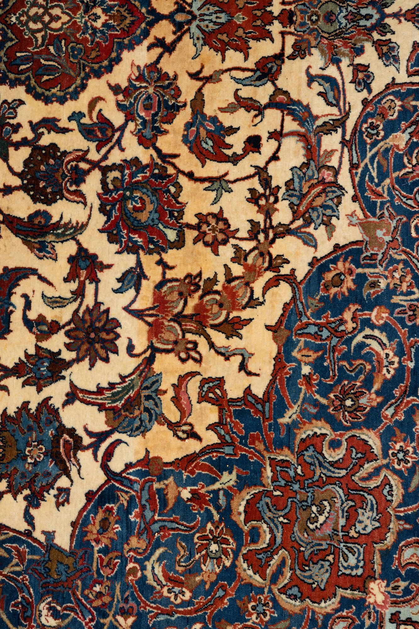 A carpet, semi-antique Esfahan, ca 375 x 252 cm.
