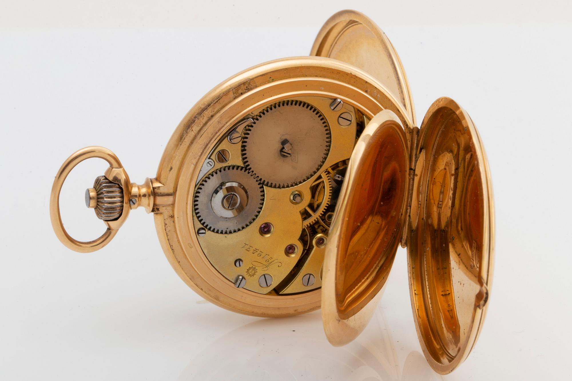 POCKET WATCH, hunter, Gèneve Schweiz, 54 mm.