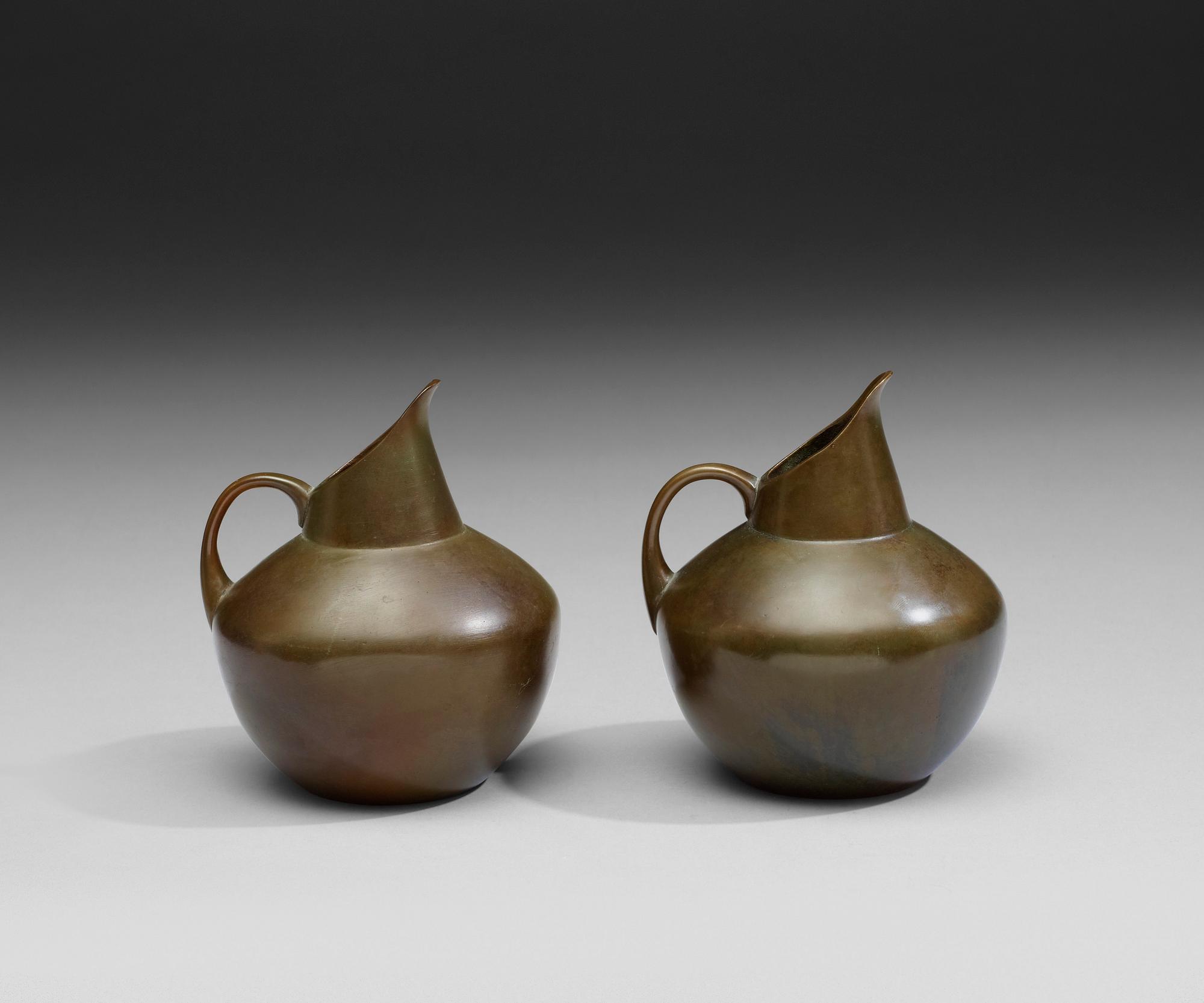 A set of two bronze jugs, GAB, Stockholm 1920'-30'.