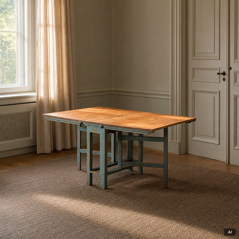 A drop-leaf table, 19th century.