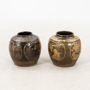 A set of two South east Asian Mrtaban urns 19th century or older.