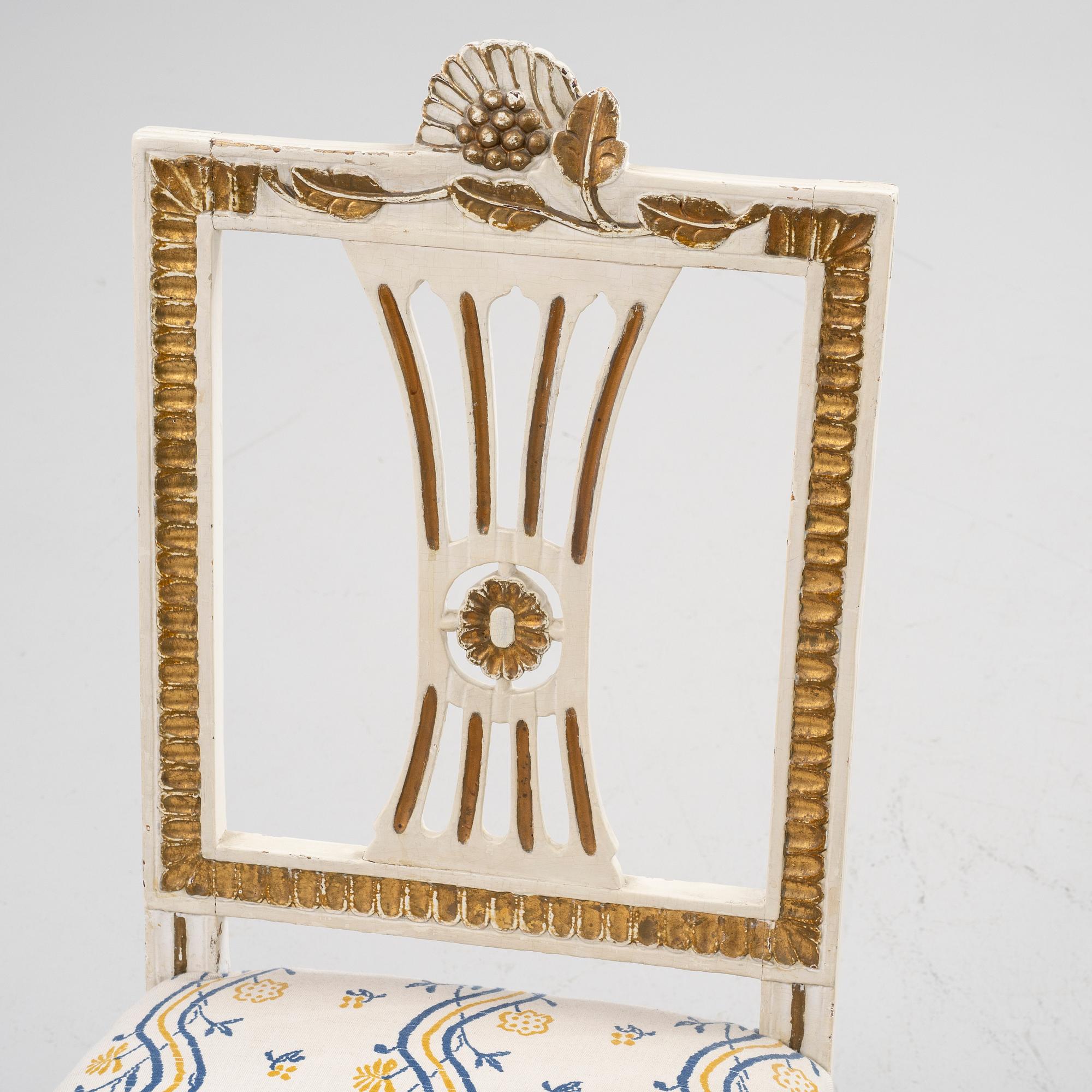 Chairs, a pair, Lindome, late Gustavian, circa 1800.