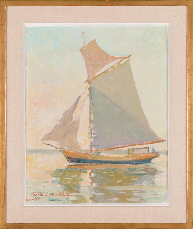 VÄINÖ SAIKKO, öljy pingotetulle kankaalle, signeerattu ja päivätty -45.