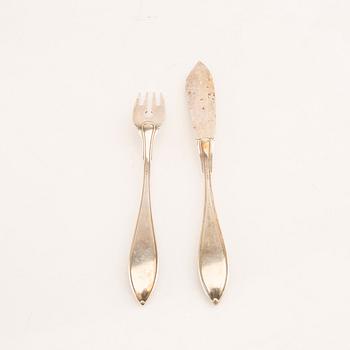 A Swedish set of 12 pcs of silver cutlery mark of K Andersson first half of the 20th century, weight 610 grams.