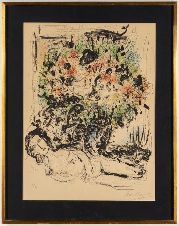 MARC CHAGALL, lithograph in colours, 1972,  signed in pencil and numbered 7/50.