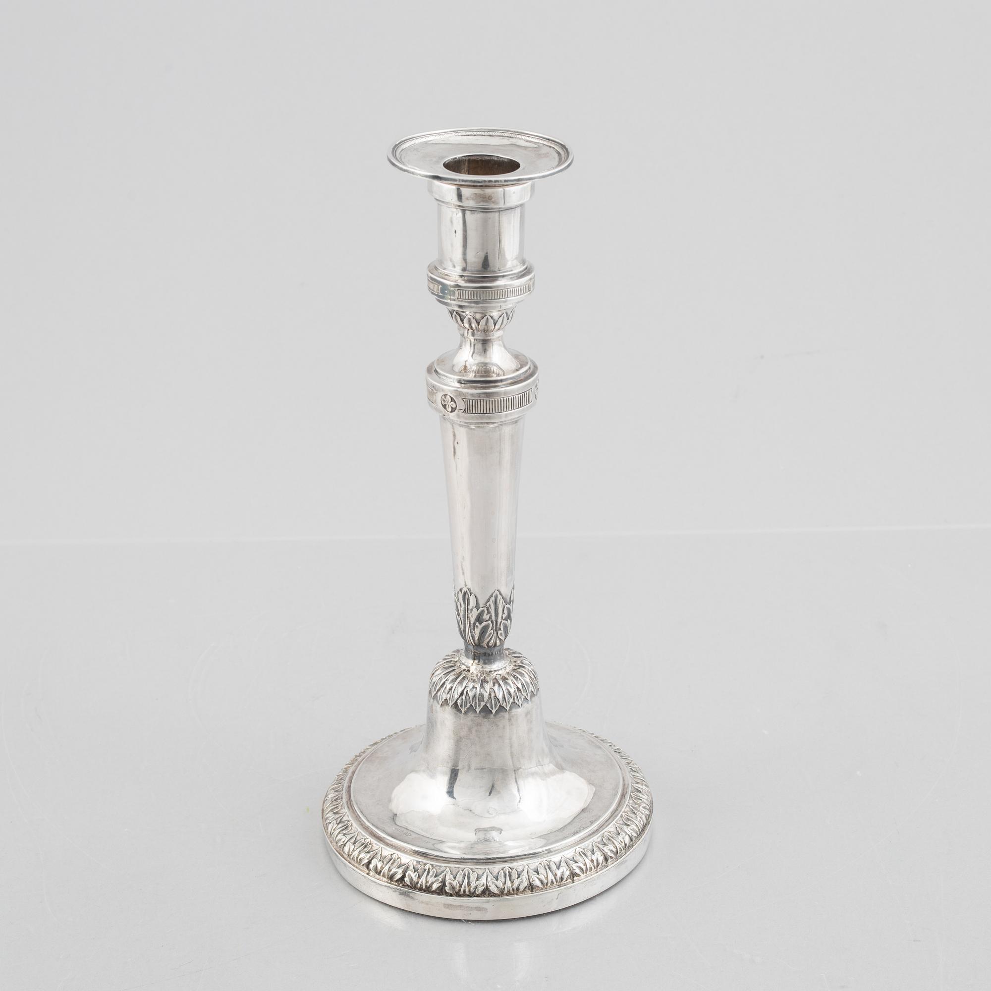 A silver candlestick, possibly Toulon, France circa 1790.