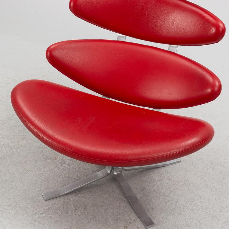 Poul Volther, easy chair with footstool, "Corona EJ 5", Erik Jørgensen, Denmark.