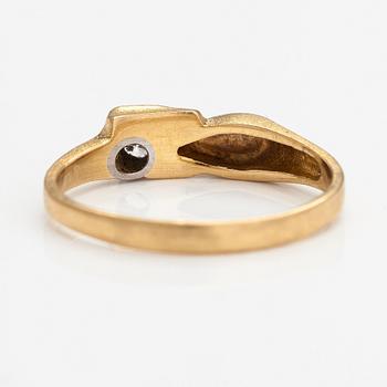 Björn Weckström, An 18K gold and platinum ring. Lapponia 1980.
