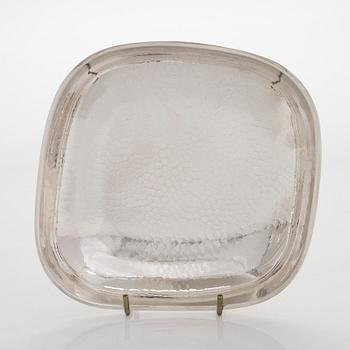 Starkvinglas, 4 st, samt serveringskål, silver, Kultakeskus Tavastehus 1947 och Auran Kultaseppä Oy 1975, Åbo.