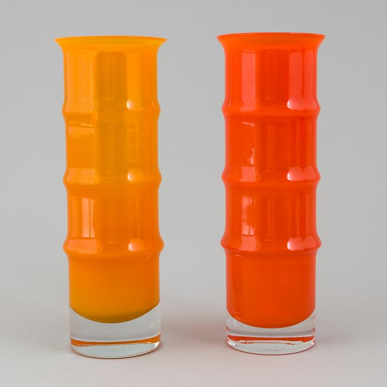 VASER, ett par, glas, Banboo, Bo Borgström, Aseda Glasbruk.