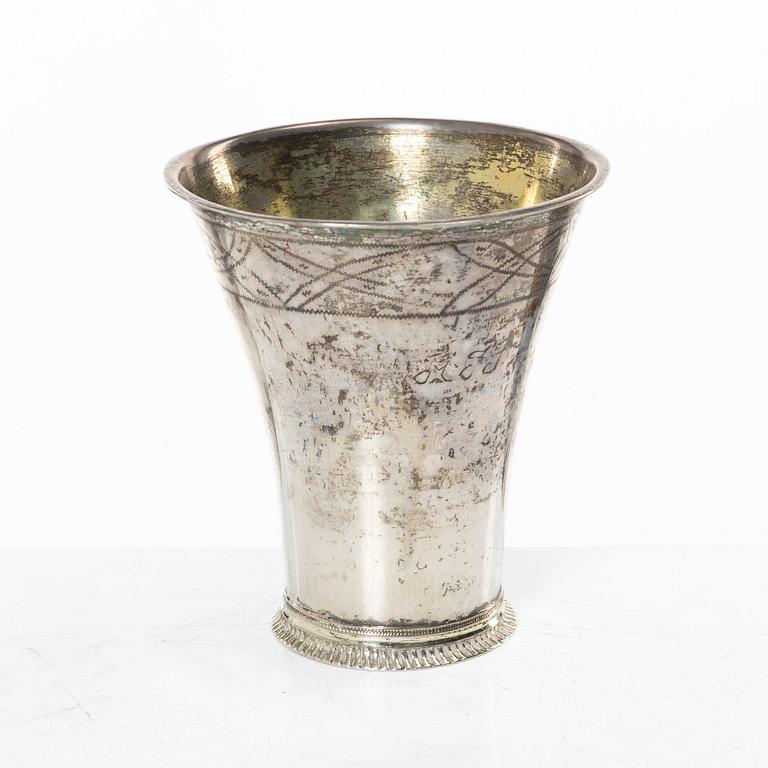 Peter Johan Zetterling, a silver beaker, Linköping, 1790.