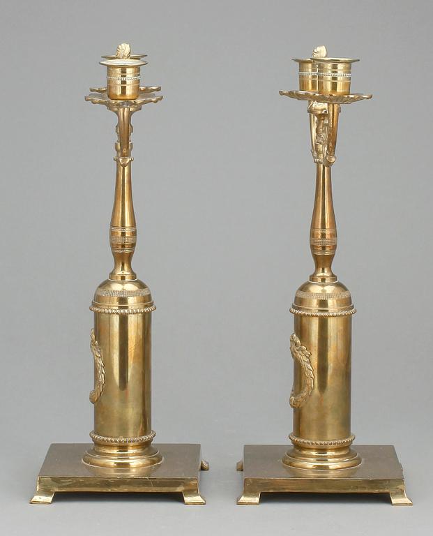KANDELABER, ett par, empirestil, 1900-tal.