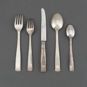 Jacob Ängman, a silver cutlery service, 'Rosenholm', GAB (45 pieces).