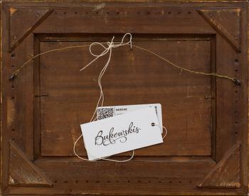 OKÄNDA KONSTNÄR, olja på pannå. Monogramsignerad.