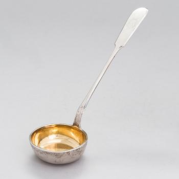 A Russian silver ladle, mark of Imperial Purveyor Morozov, assay master Aleksandr Shevyakov, Saint Petersburg 1896.