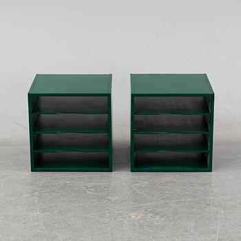 A pair of 'Rapport kub' desk drawers/shelves by Gillis Lundgren, IKEA, 1970's.