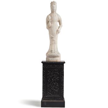 949. A white stone scultpure of Guanyin, China, presumably early 20th Century.
