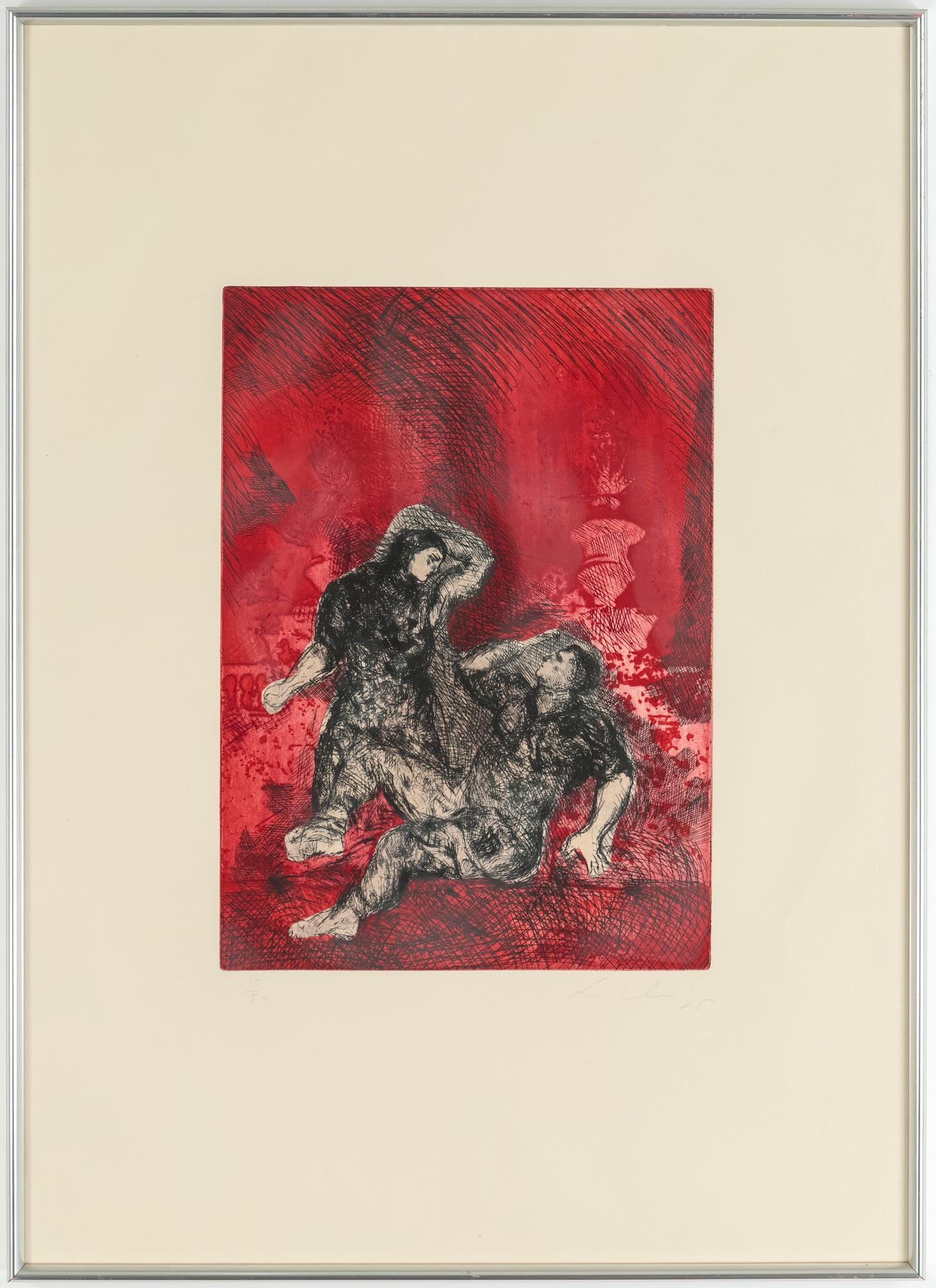 SANDRO CHIA, färgetsning med akvatint, 1985, sign o dat -85, numr 15/50.