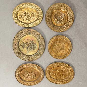 Wall plates 6 pcs Baroque style circa 1900.