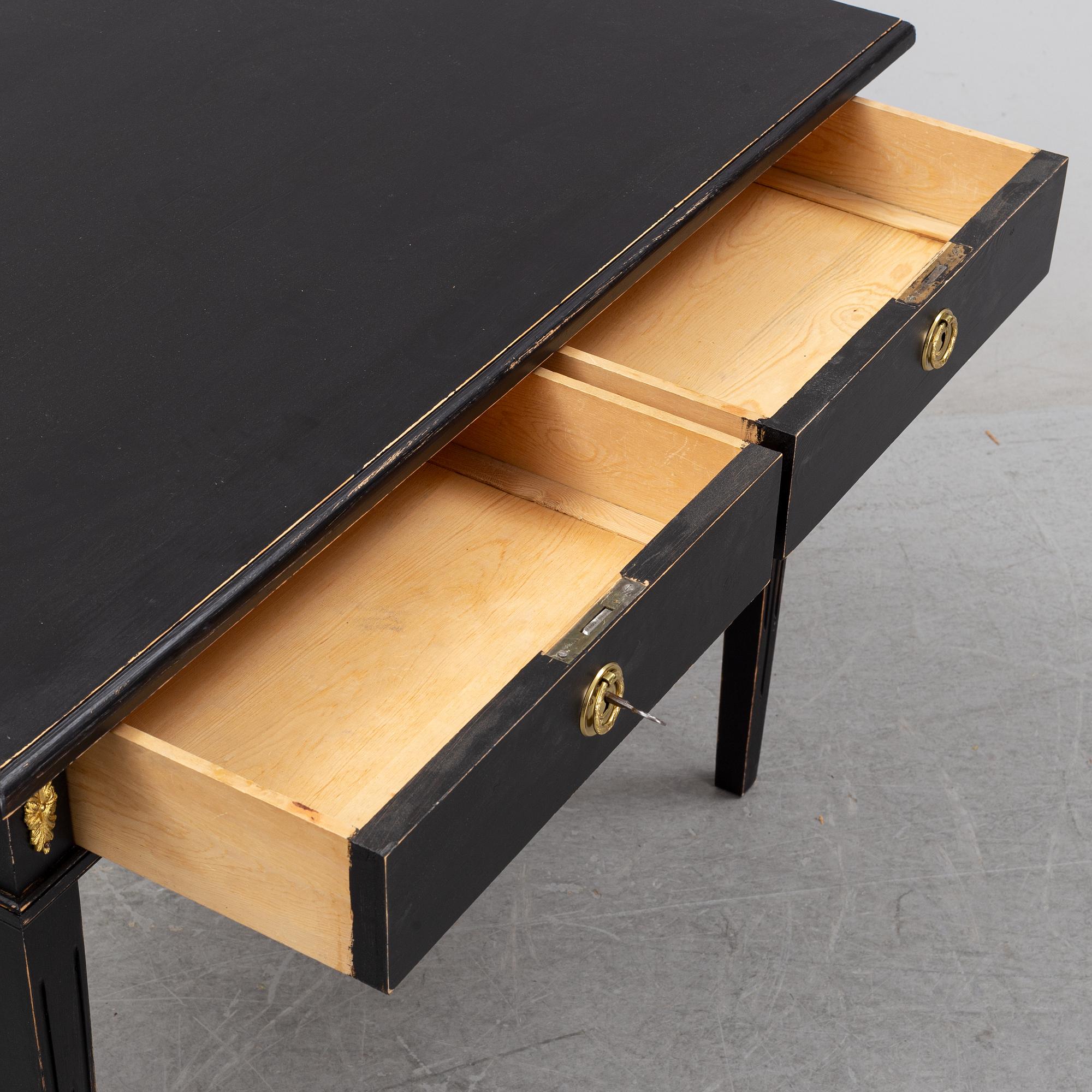 A painted writing desk, Gustavian style, 20th Century.