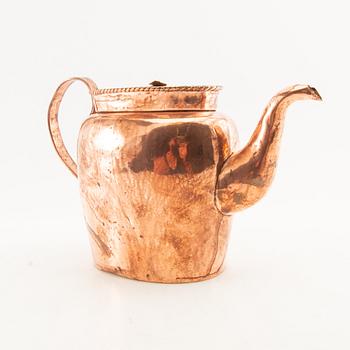 Coffee pot probably Denmark early 19th century copper.