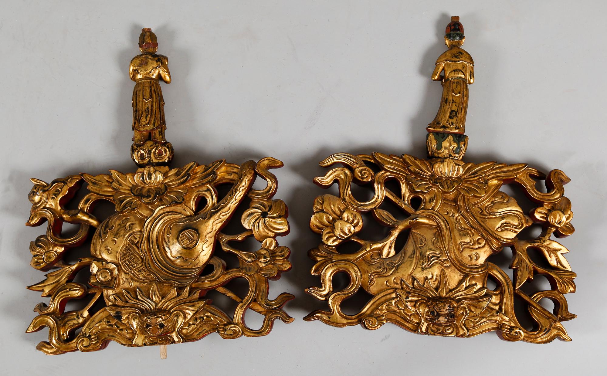 DEKORELEMENT, 2 st, orientaliska, 1800-tal.