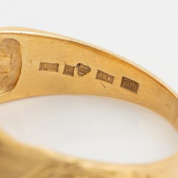 Bengt Hallberg, smyckesset, 3 delar, 18K guld, med små diamanter.