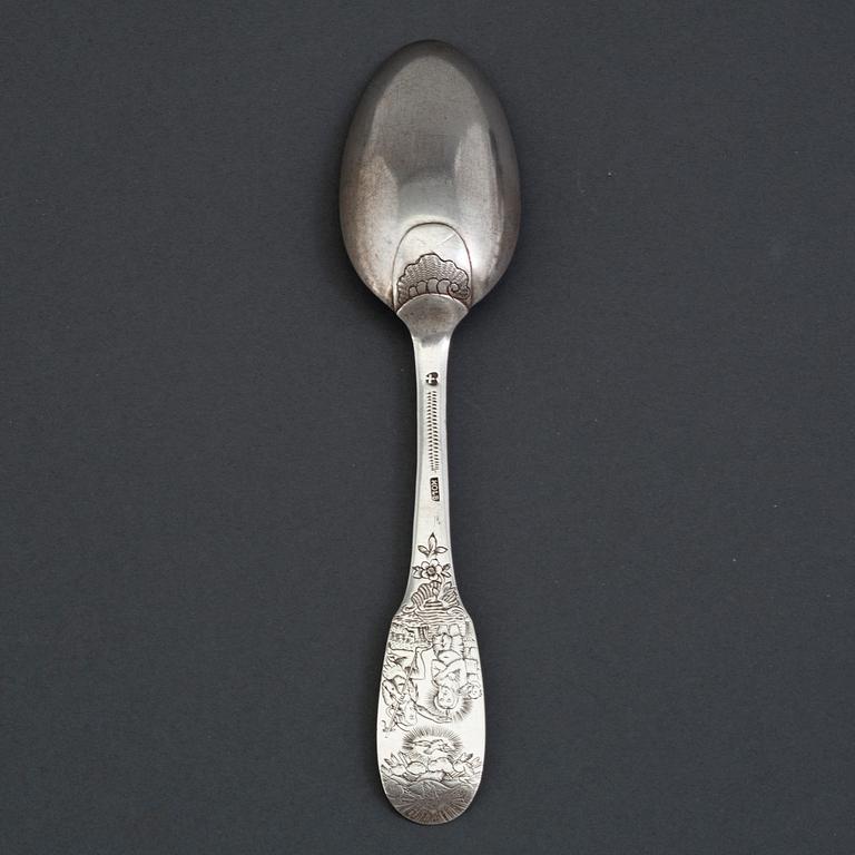 A Baltic 18th century silver spoon.