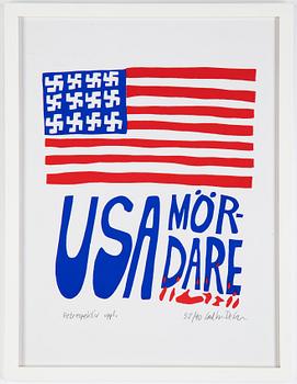 Carl Johan De Geer, lithograph in colors, signed and numbered 52/90.