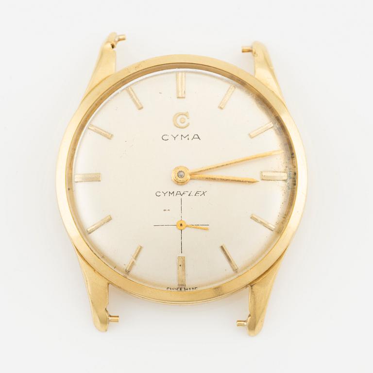 Cyma, 18K gold, wristwatch, Cymaflex, 32 mm.