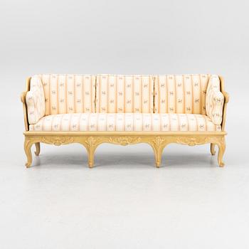Trågsoffa, rokokostil, tidigt 1900-tal.