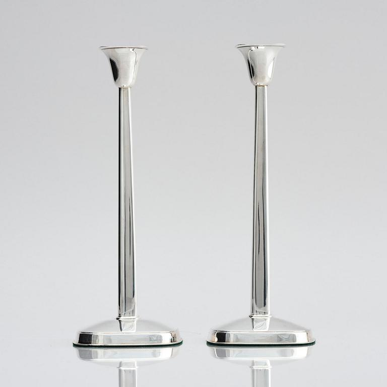 Sven-Arne Gillgren, a paif of silver candelsticks, design Sven-Arne Gillgren, company Guldsmedsaktiebolaget, Stockholm 1965.